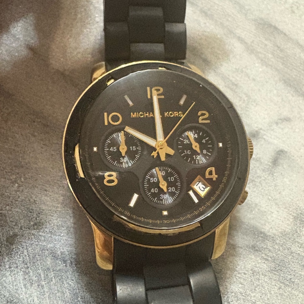Michael Kors Black and Gold Watch